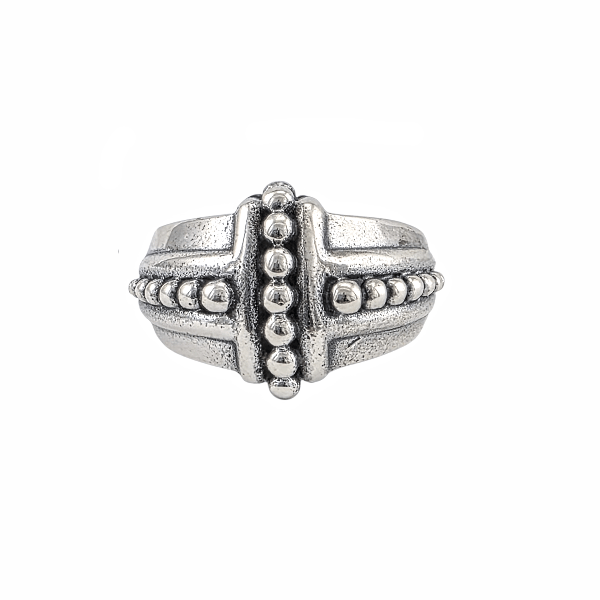 Forteresse Sacrée Argent Sterling 925 - Bague Croix Architecturale - Alberto Bijoux