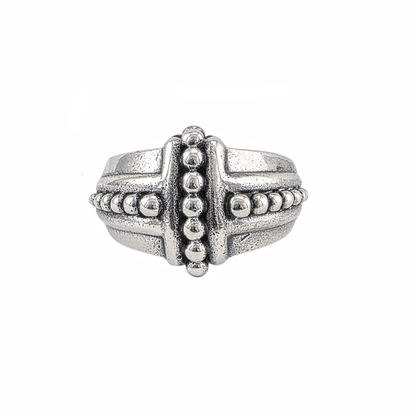 Forteresse Sacrée Argent Sterling 925 - Bague Croix Architecturale - Alberto Bijoux