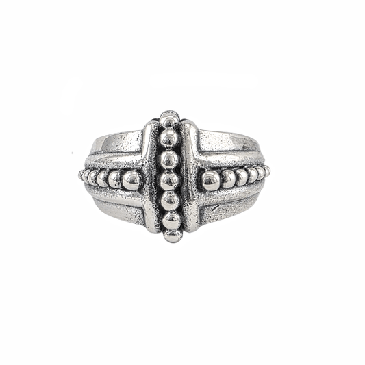 Forteresse Sacrée Argent Sterling 925 - Bague Croix Architecturale - Alberto Bijoux