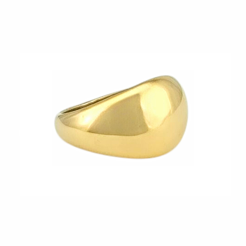 Bague dôme dorée bombée en acier inoxydable