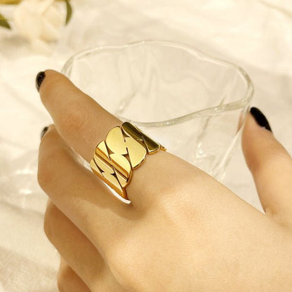 Bold Link – Bague Chaîne Large Dorée - Alberto Bijoux