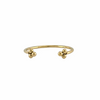 Bague dorée ajustable ornée de mini perles dorée , au style délicat et féminin, présentée sur fond blanc -Alberto bijoux