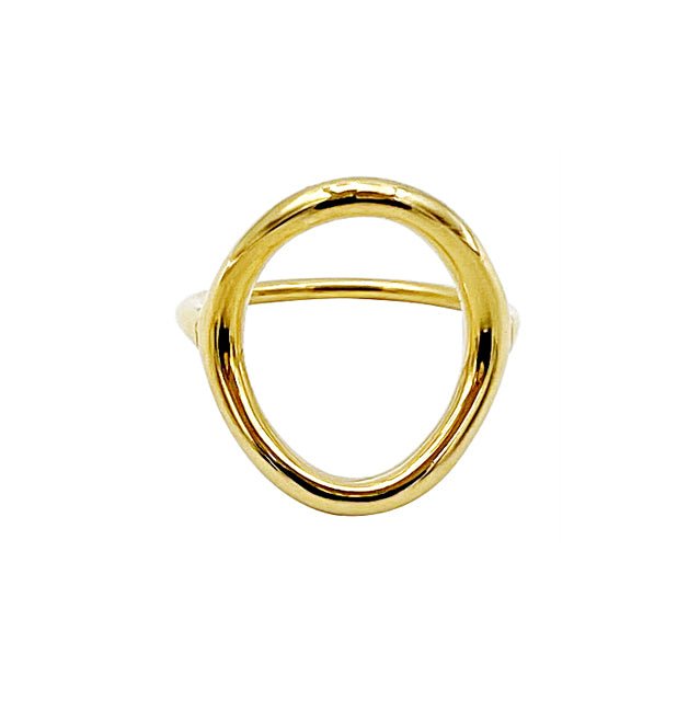 Kaïa – Bague Cercle Organique Dorée - Alberto Bijoux