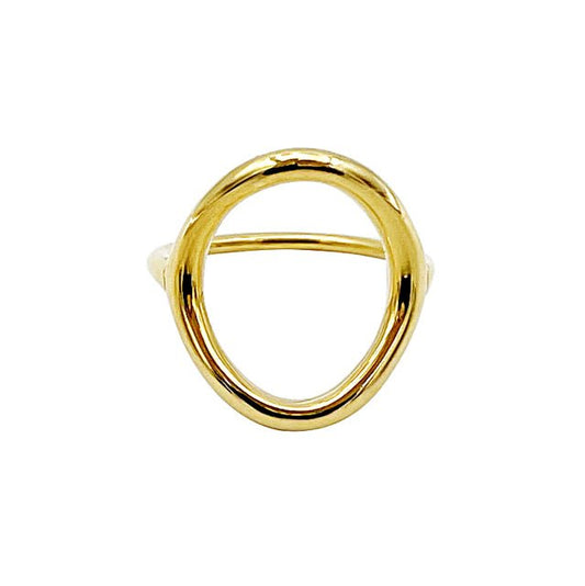 Kaïa – Bague Cercle Organique Dorée - Alberto Bijoux