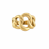 Bague dorée avec maillons entrelacés en style chaîne, finition brillante - Alberto bijoux