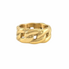Bague dorée effet tressé en maillons larges, style moderne et brillant - Alberto bijoux