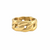 Bague dorée effet tressé en maillons larges, style moderne et brillant - Alberto bijoux