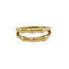 Bague dorée à double courbe irrégulière, design organique et fluide - Alberto bijoux