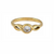 Bague dorée en acier avec pierre verte en forme de cœur – bijou délicat pour femme