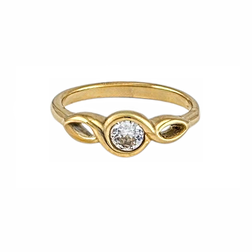 Bague dorée en acier avec pierre verte en forme de cœur – bijou délicat pour femme