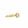 Bague dorée fine avec pierre ovale claire en zircon cubique, tailles 6 à 9 - Alberto bijoux