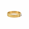 Bague dorée gravée avec pierre claire – tailles 6 à 9 - Alberto bijoux