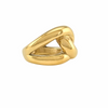 Bague dorée de 18 mm avec anneaux entrelacés, design volumineux et sculptural - Alberto bijoux
