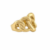 Bague dorée avec maillons entrelacés en style chaîne, finition brillante - Alberto bijoux