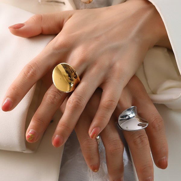Bague "Lune d’Or" – Design Moderne et Sculptural - Alberto Bijoux