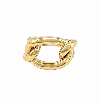 Bold Link – Bague Chaîne Sculptée Dorée - Alberto Bijoux