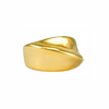 Bague dorée au design ondulé et minimaliste en acier inoxydable