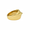 Bague dorée au design ondulé et minimaliste en acier inoxydable