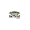 Bague large en argent sterling 925 texturée – Taille ajustable 6 à 10