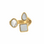 Bague dorée ouverte avec nacres blanches en formes géométriques – tailles 6 à 9