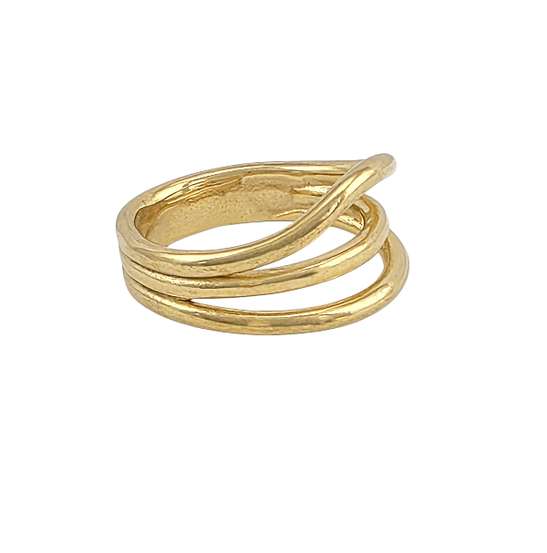 Bague dorée croisée brillante au design élégant pour femme