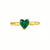 Bague dorée en acier avec pierre verte en forme de cœur – bijou délicat pour femme