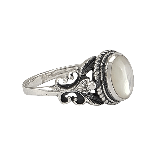Bague Bohème Chic Nacre - Argent Sterling Ornée - Alberto Bijoux