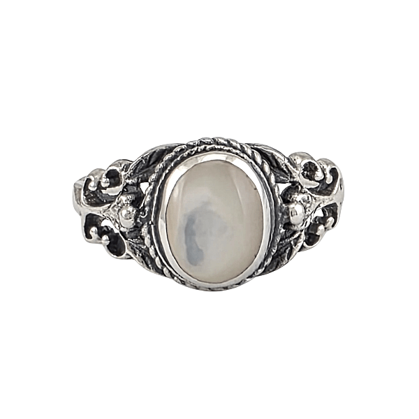 Bague Bohème Chic Nacre - Argent Sterling Ornée - Alberto Bijoux