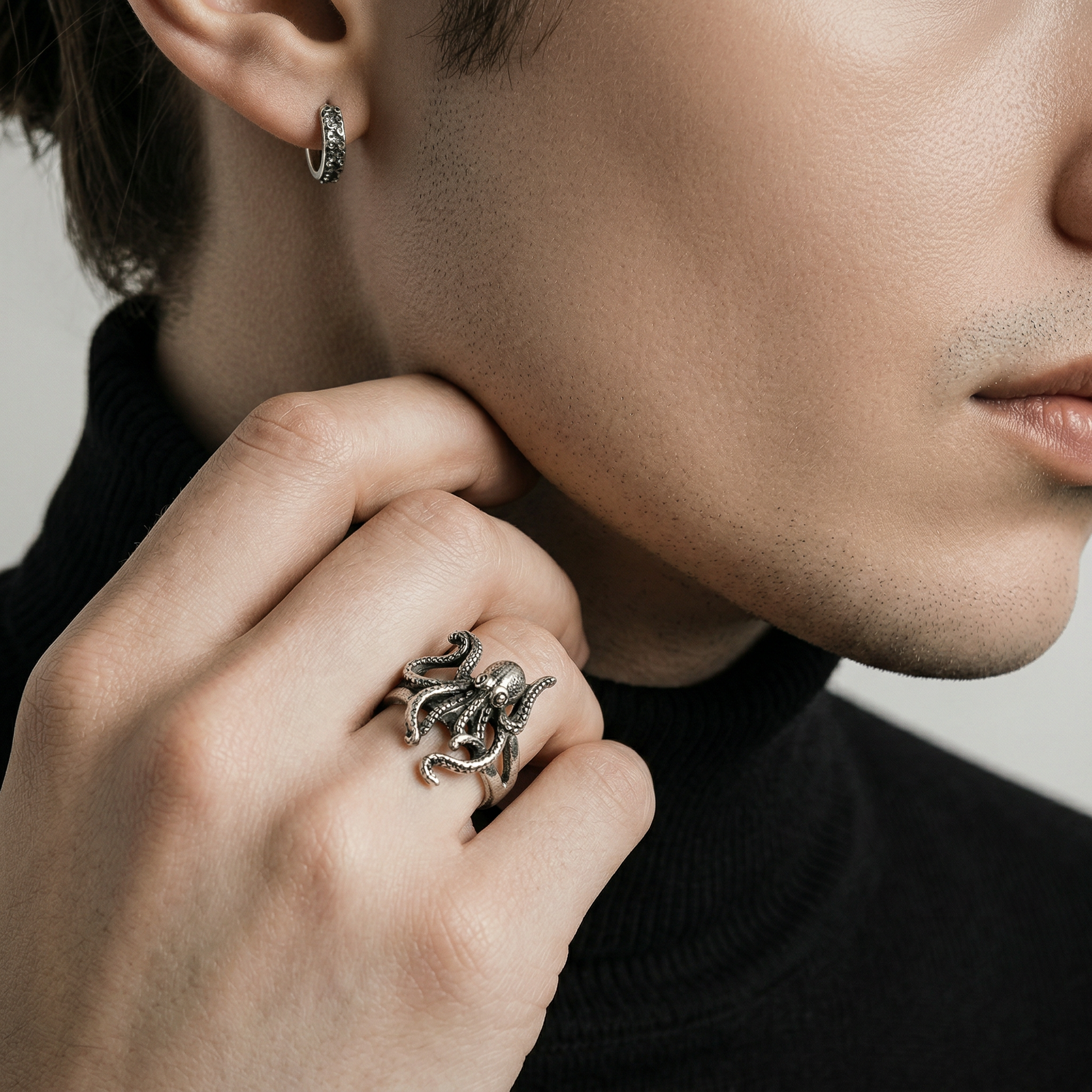 Kraken – Bague Pieuvre en Argent Sterling 925 - Alberto Bijoux