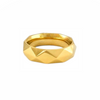 Bague dorée géométrique facettée en acier inoxydable