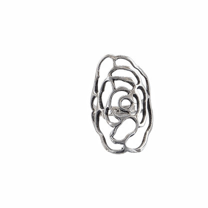 Rose Éternelle Argent Sterling 925 - Bague Florale Ajourée - Alberto Bijoux