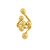 Bague dorée sculpturale avec design bulles, disponible en tailles 7, 8 et 9