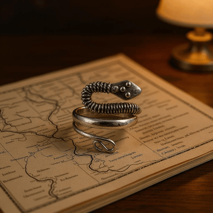 Bague serpent argentée ajustable - Design spiral tailles 6 à 9 disponibles - Alberto Bijoux
