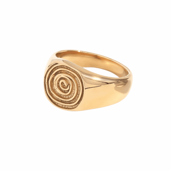Hypnos – Bague Spirale Gravée Dorée - Alberto Bijoux