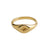Bague signet dorée avec motif étoile du nord gravé, au style raffiné, présentée sur fond blanc - Alberto bijoux