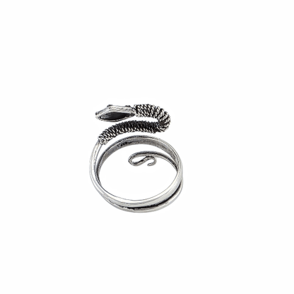 Bague serpent argentée ajustable - Design spiral tailles 6 à 9 disponibles - Alberto Bijoux