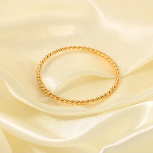 Torsade Dorée – Bangle Rigide Tressé - Alberto Bijoux