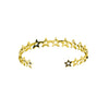 Bangle ouvert doré pour femme avec étoiles décoratives, au style céleste, tendance et féérique – Alberto Bijoux