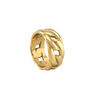 Bague dorée effet tressé en maillons larges, style moderne et brillant - Alberto bijoux