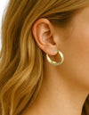 Boucles d’oreilles argentées en acier inoxydable courbes audacieuses – Alberto Bijoux Montréal