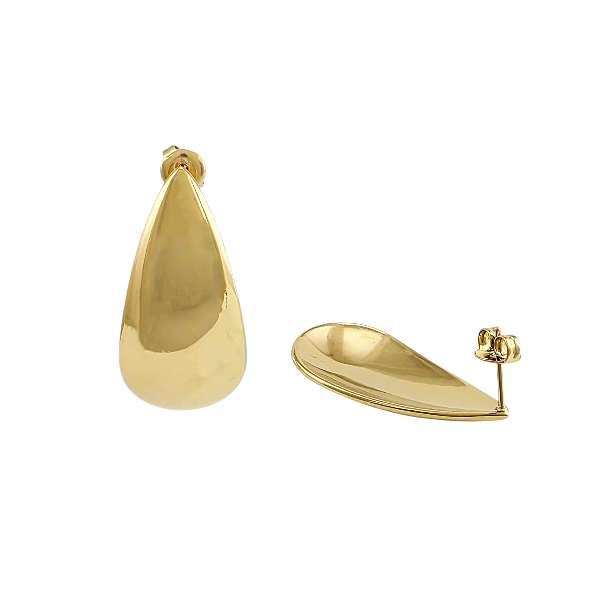 Boucles d’oreilles dorées en acier inoxydable gouttes 37x18 mm – Alberto Bijoux Montréal