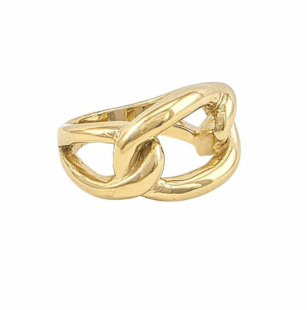 Bold Link – Bague Chaîne Sculptée Dorée - Alberto Bijoux