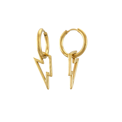 Bolt – Mini Créoles Éclair Doré - Alberto Bijoux