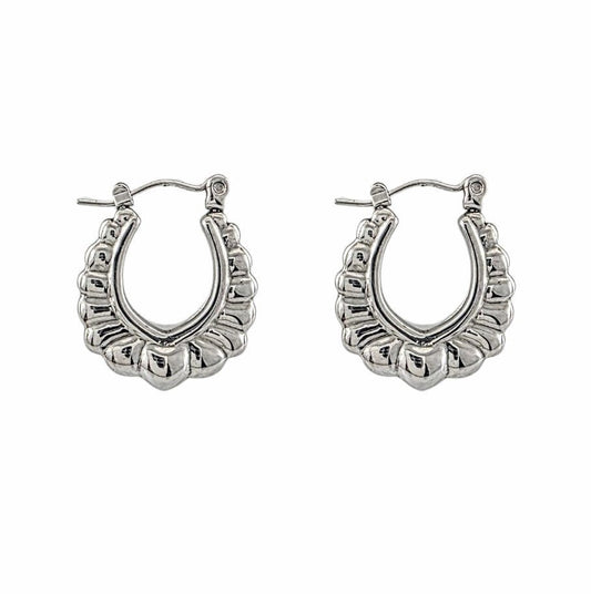 Boucles d’oreilles créoles sculptées - Alberto Bijoux