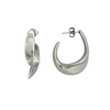 Boucles d’oreilles argentées en acier inoxydable courbes modernes – Alberto Bijoux Montréal