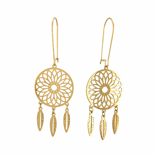 Boucles d’oreilles Attrape - Rêves Dorées en Acier Inoxydable - Alberto Bijoux