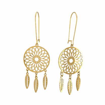 Boucles d’oreilles Attrape - Rêves Dorées en Acier Inoxydable - Alberto Bijoux