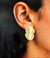 Boucle d’oreille dorée à deux disques plats effet miroir – modèle Disco Solaire en acier inoxydable