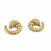 Paire de boucles d’oreilles dorées spiralées 30x13mm en acier inoxydable, finition brillante. -Alberto bijoux