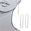 Boucles d’oreilles rectangulaires longues en argent sterling 925 – Alberto Bijoux Montréal